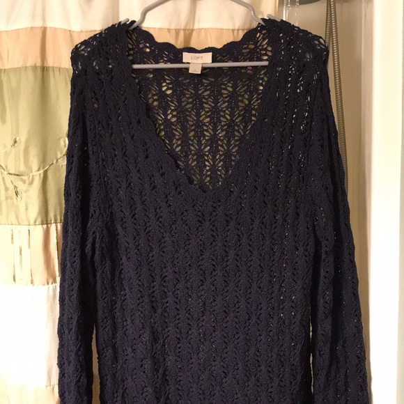 Dark blue knit sweater. - Picture 1 of 1